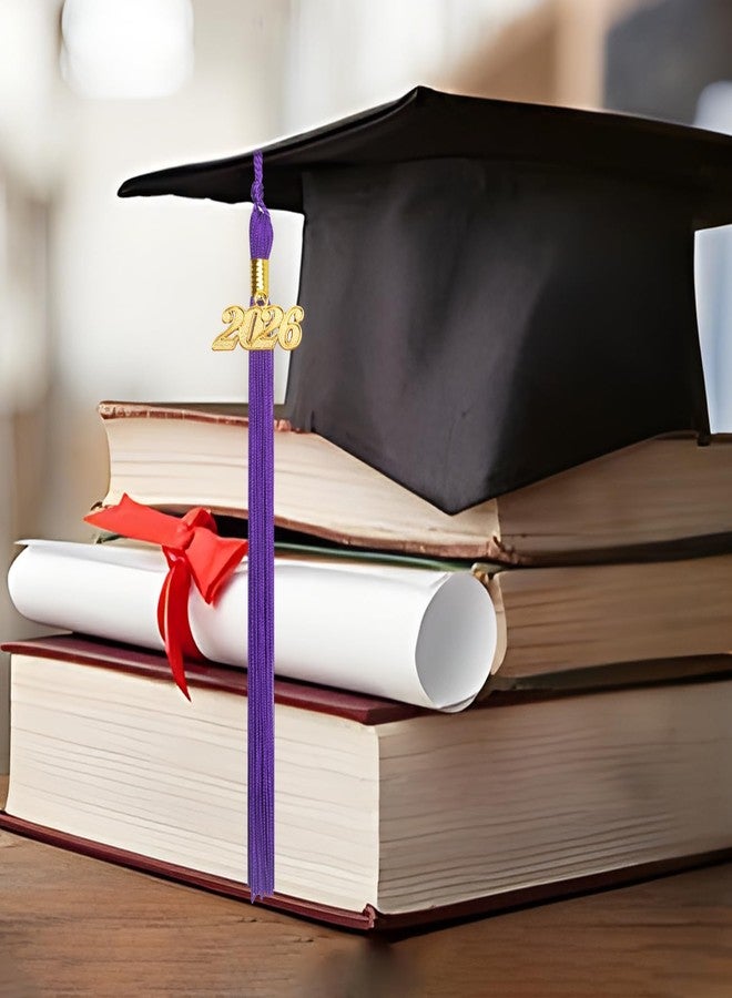 Nelisylux 2026 Tassel Graduation, Purple Graduation Tassel, Tassel Charms for Graduations Cap Decorations, Tassels Memorial Grad Cords for Class of 2026 College High School Graduate Hat Ceremonies Accessories - Image 4